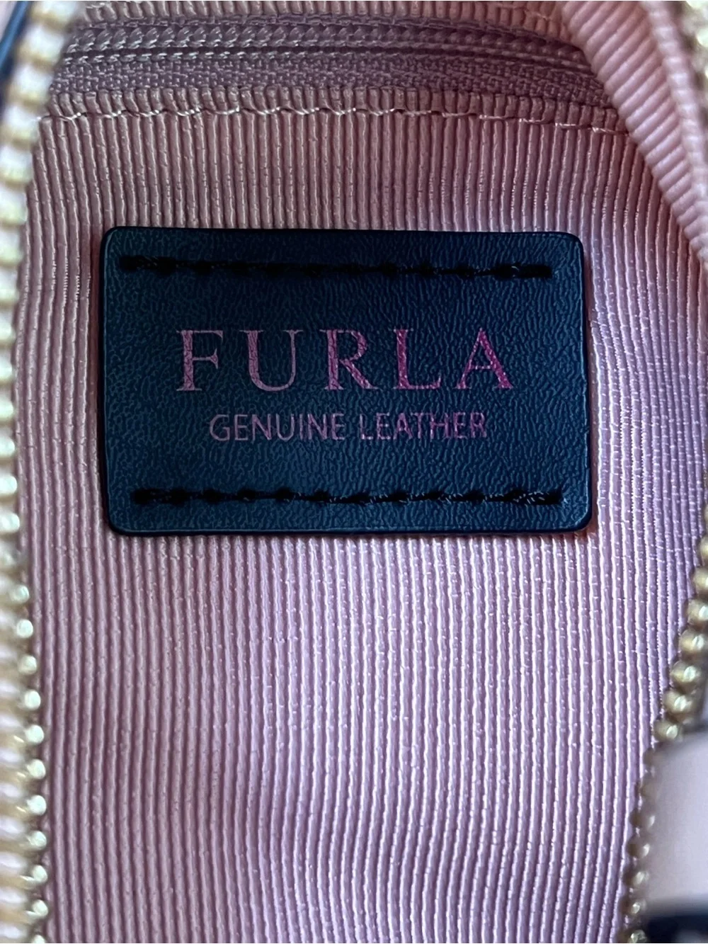 Authentic Furla Rialto Pebbled Leather Hobo Bag - Woven Handle in Powder Pink